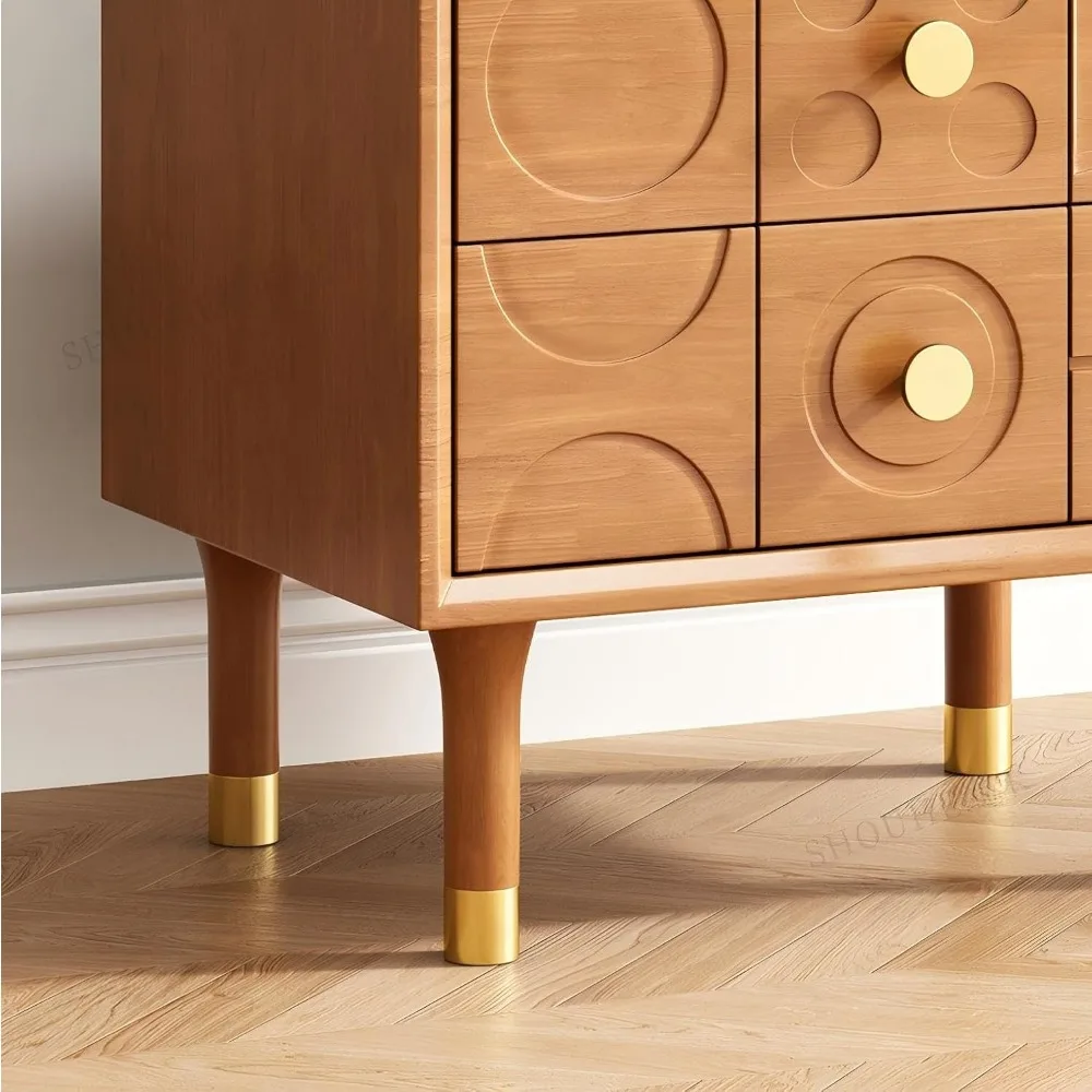 منضدة معاصرة ذات درجين، طاولة جانبية خشبية ذات درجين، طاولة جانبية لتخزين غرفة النوم الريفية