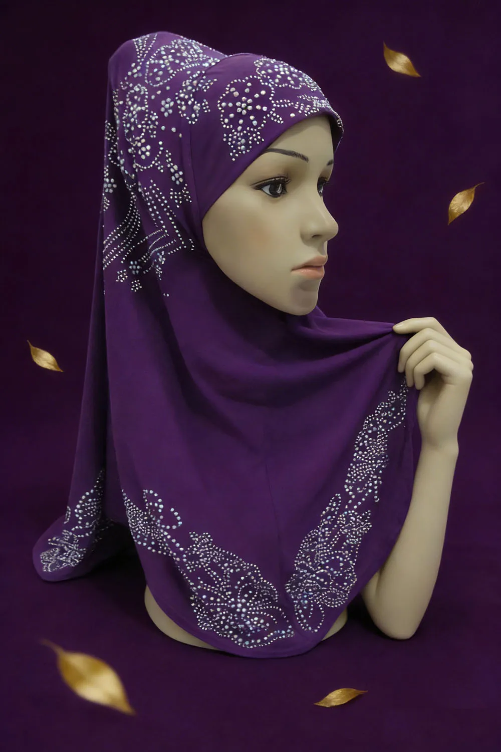 

Мусульманский хиджаб-платок для женщин, 70*60 см, мгновенное надевание, цельный, исламский, для намаза, полное покрытие, бурка, шаль, амира