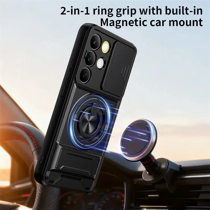 Skinlee For Realme 15X C85 Pro Case Magnetic soft shell with bracket for window push For Realme 15X C85 Pro Phone Back Cover