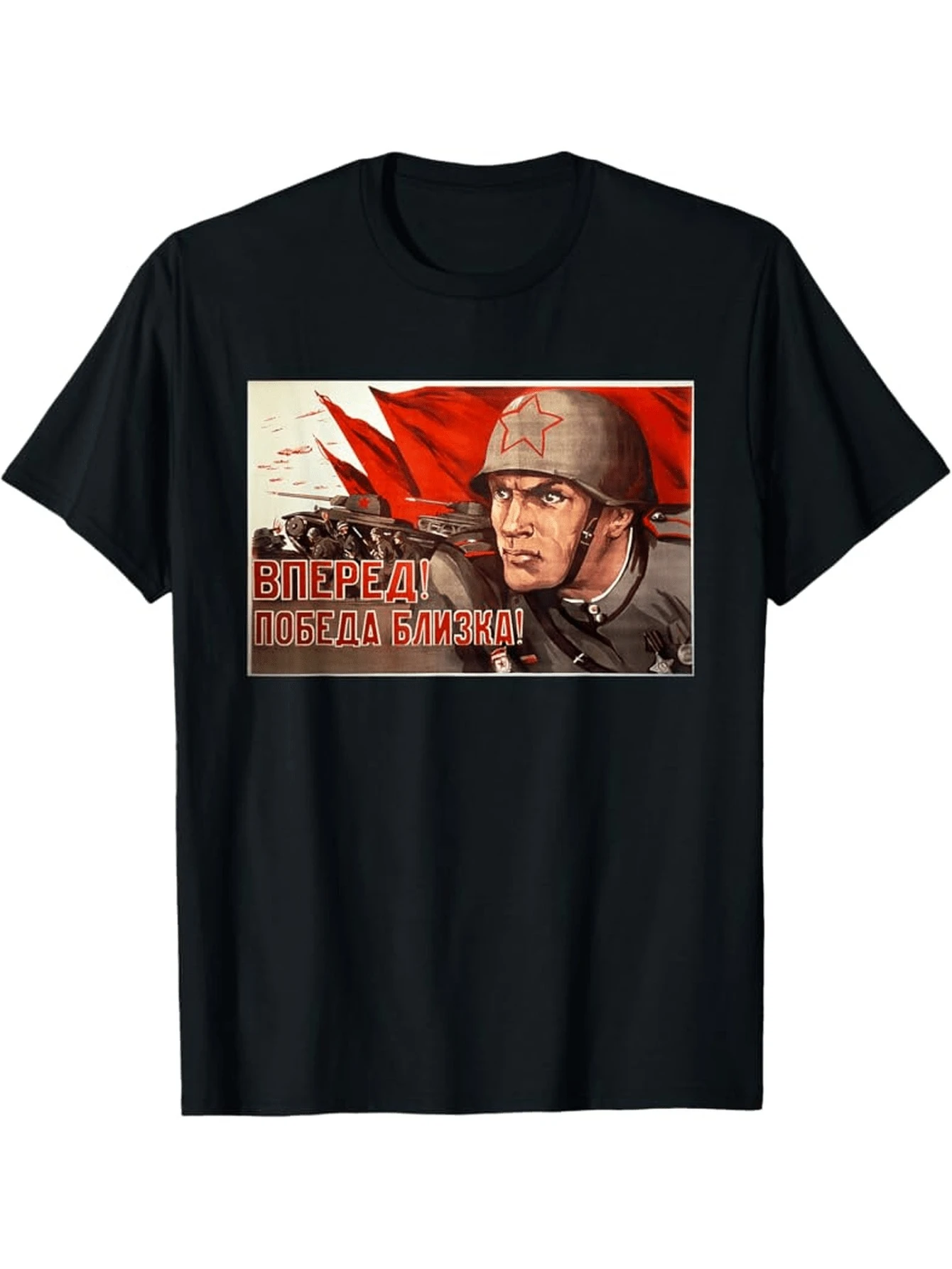 Soviet Eastern Front CCCP USSR - Vintage Russian Soldier Graphic 100% Cotton Short Sleeve Casual Printed Men's T-Shirt.