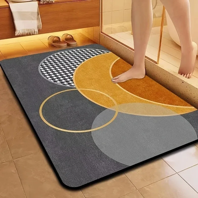 VIKAMA Kieselgur-Bodenmatte – wasserabsorbierend und rutschfest – Badezimmer-Eingangsboden – schnell trocknend – Heimdekoration