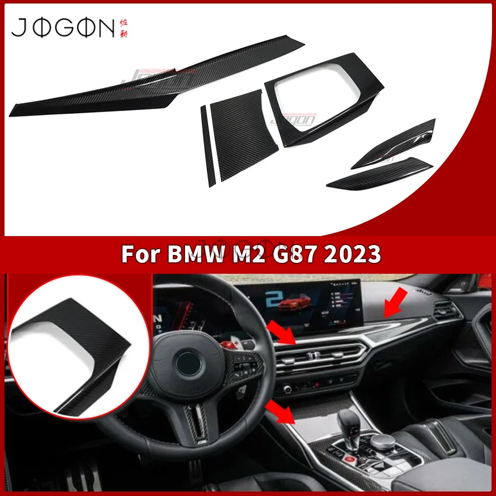 

Для BMW M2 G87 2023 Facelift LHD RHD: Комплект накладок на центральную консоль и боковую панель переключения передач из сухого карбона, аксессуары для автомобиля