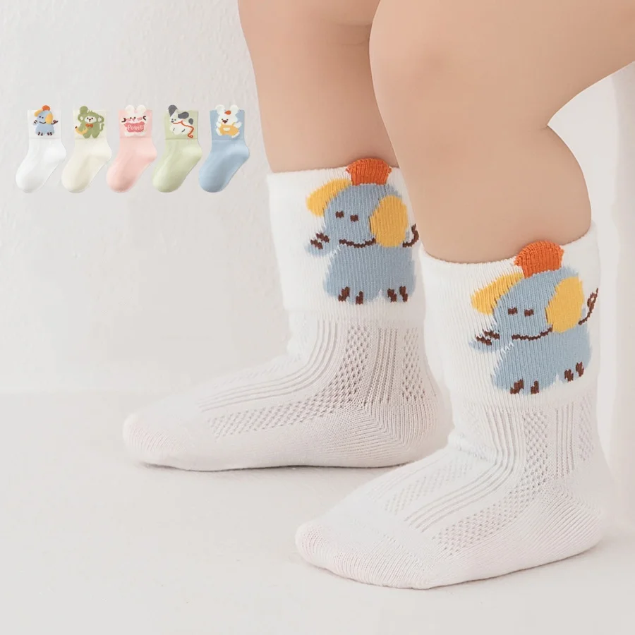 

Детские носки для маленьких мальчиков и девочек, милые детские хлопковые сетчатые носки с рисунком животных, весенне-летние тонкие носки для малышей, 0-8 лет