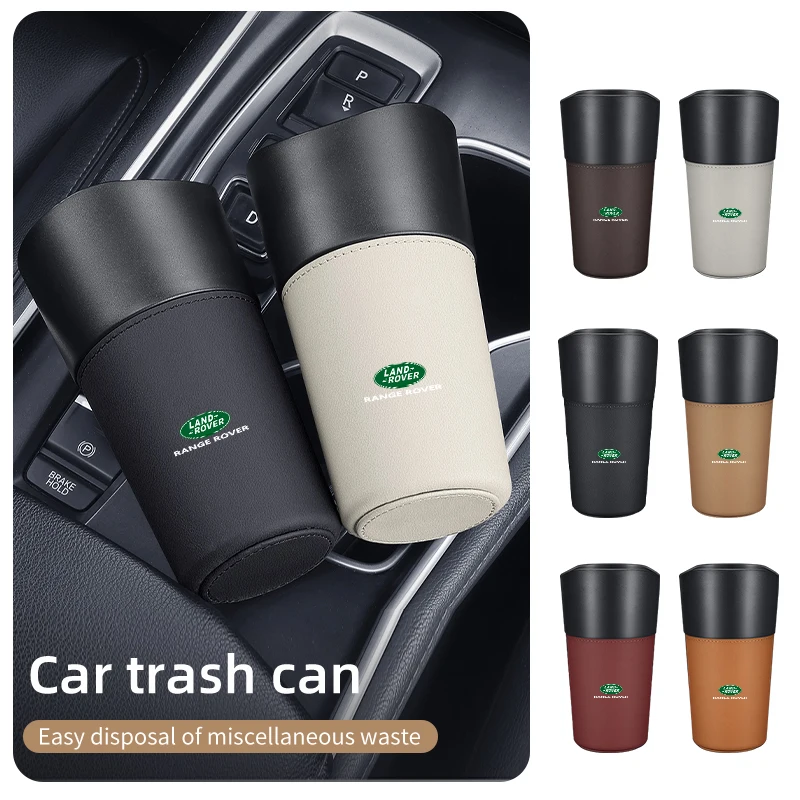 Car Trash Can Mini Leather Wather Cup Sink Organizer For Land Rover Freelander L2 LF Discovery 4 L319 L462 Range Rover Evoque 3