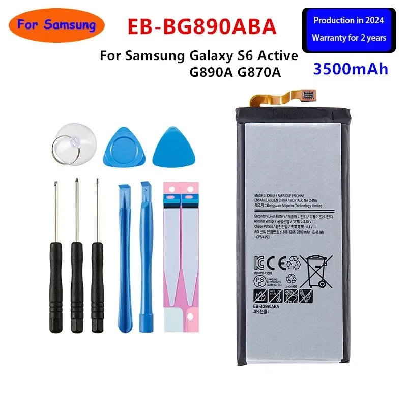 

Brand New EB-BG890ABA Replacement 3500mAh Battery For Samsung Galaxy S6 Active G890A G870A Mobile Phone Batteries+Tools