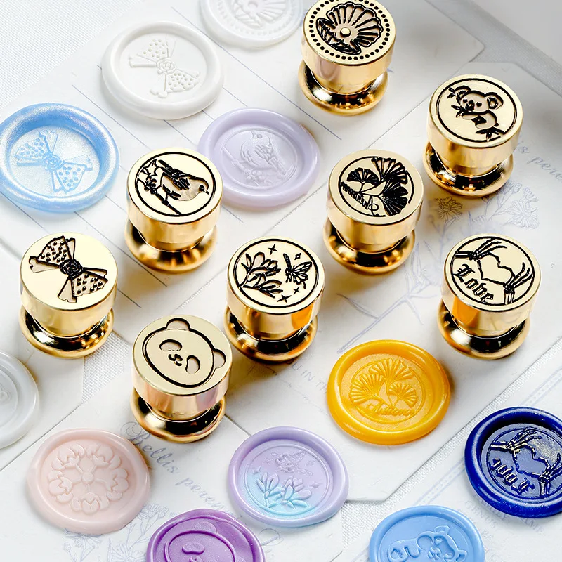 1pc Bow and Coffee Wax Seal Stamp 1.5cm Mini Laser Engraving Brass Head Beautifully Crafted Wax Stamp Suitable For Envelope Post