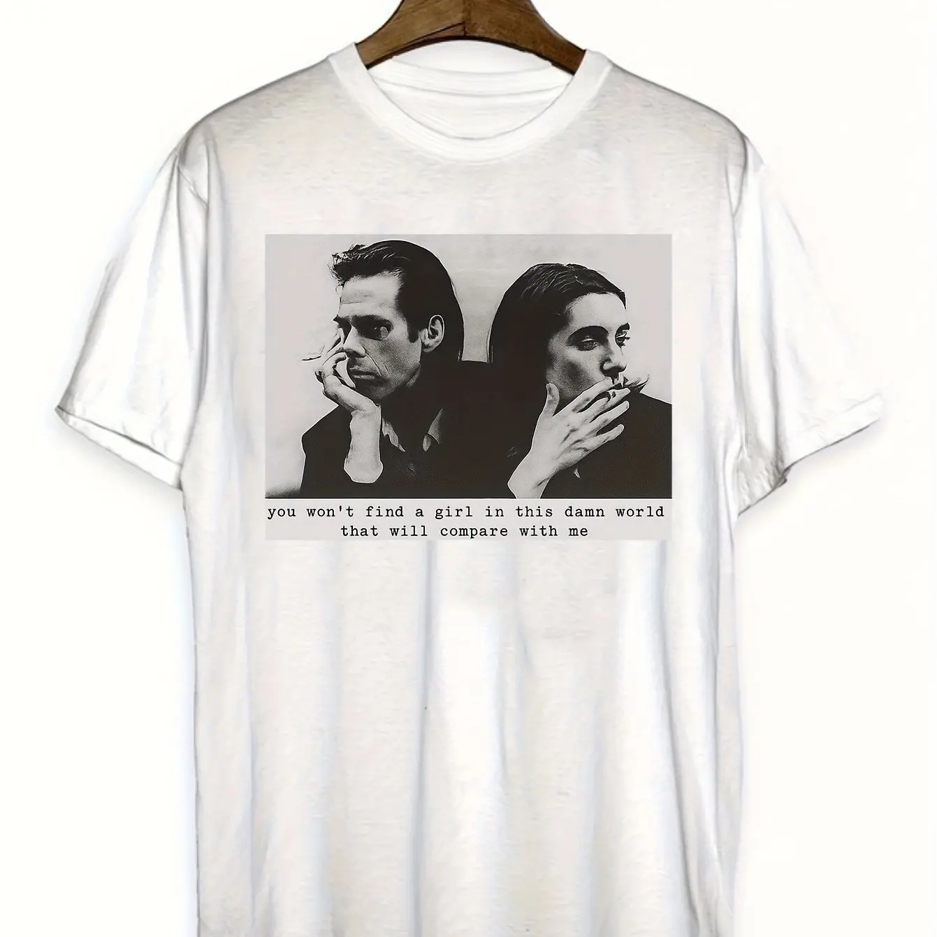Camiseta gráfica con estampado de Nick Cave PJ Harvey, perfecta para entusiastas de la música, conciertos y salidas informales