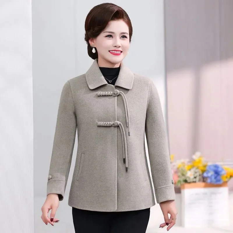 

Китайская двойная бархатная куртка, женское новое короткое шерстяное пальто, осень-зима 2026, модная верхняя одежда для мам, женская универсальная верхняя одежда