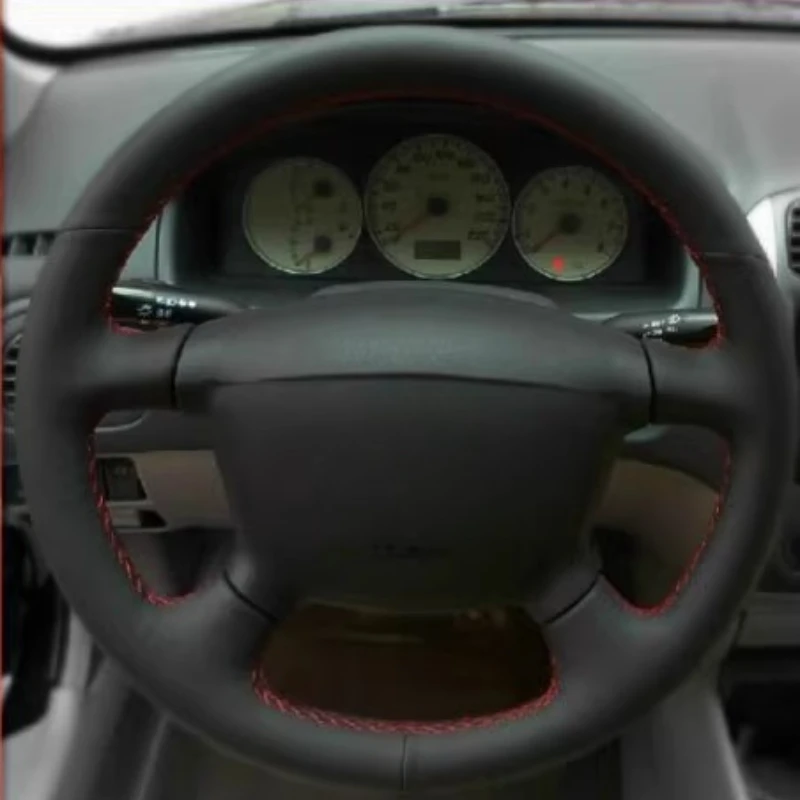 

Hand-stitched beige Genuine Leather non-slip car steering wheel cover 100% Fit for Mazda 323 Premacy FAMILY auto parts