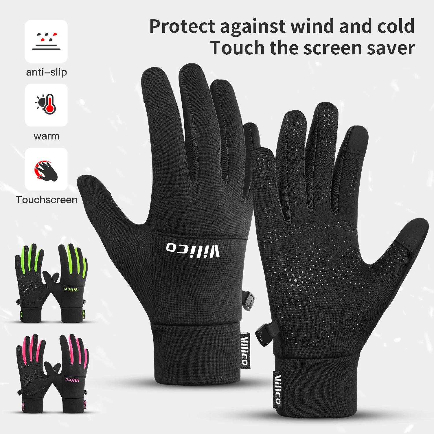Outdoor Sports,Running,Winter Cycling,Touch Screen Gloves,Women'S Autumn And Winter Cycling,Warm And Windproof With Fleece Glove
