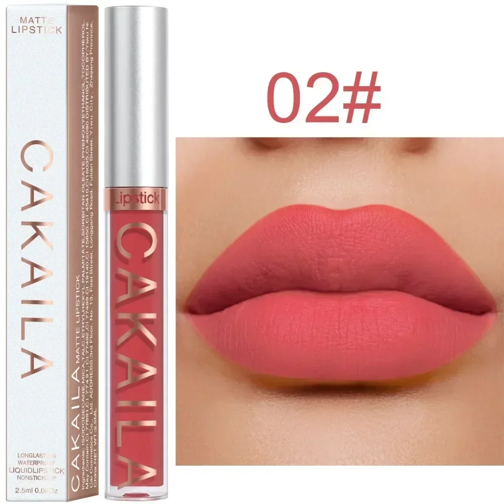 Velvet Lip Glaze LongLasting Dark Red Matte Lip Gloss Waterproof Liquid Lipstick Natural Makeup Sexy for Women Lip Tint 18 Color