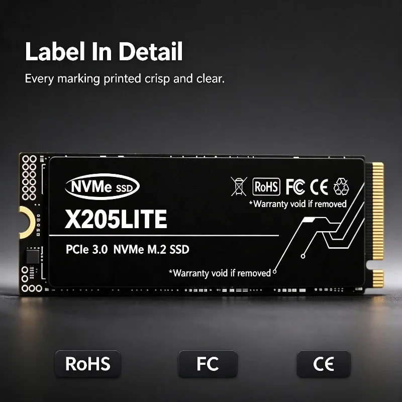 X205LITE SSD M.2 NVMe PCIe3.0 2280 TLC 3D NAND 500GB 1TB 2TB 4TB High Speed Solid State Disk for Desktop Laptop