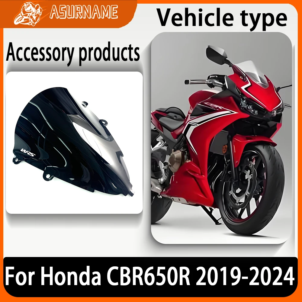 

For Honda CBR650R CBR 650R 2019-2024 Motorcycle Windshield WindScreen Smoke Black Gray lridium