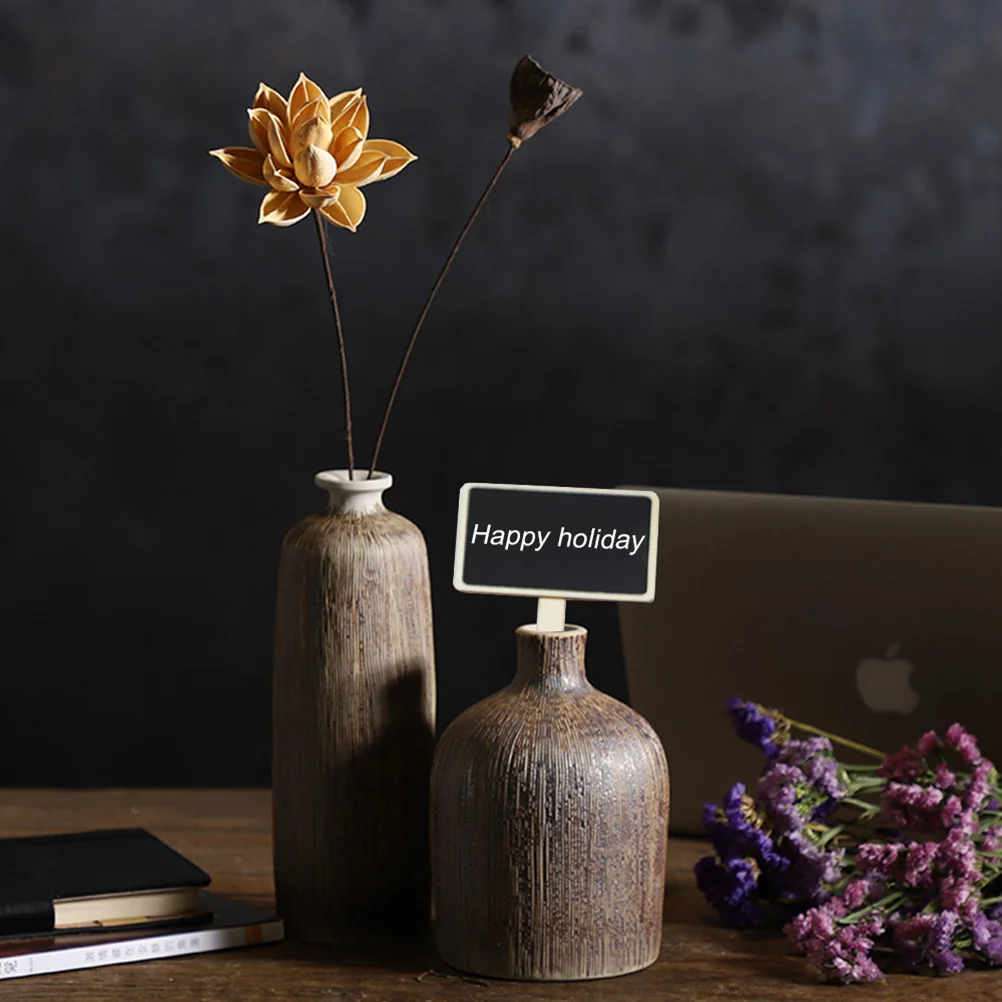 Mini panneau de plante en bois, 20 pièces, tableau noir, tableaux à messages, étiquettes de jardin réutilisables, accessoires d'étiquettes