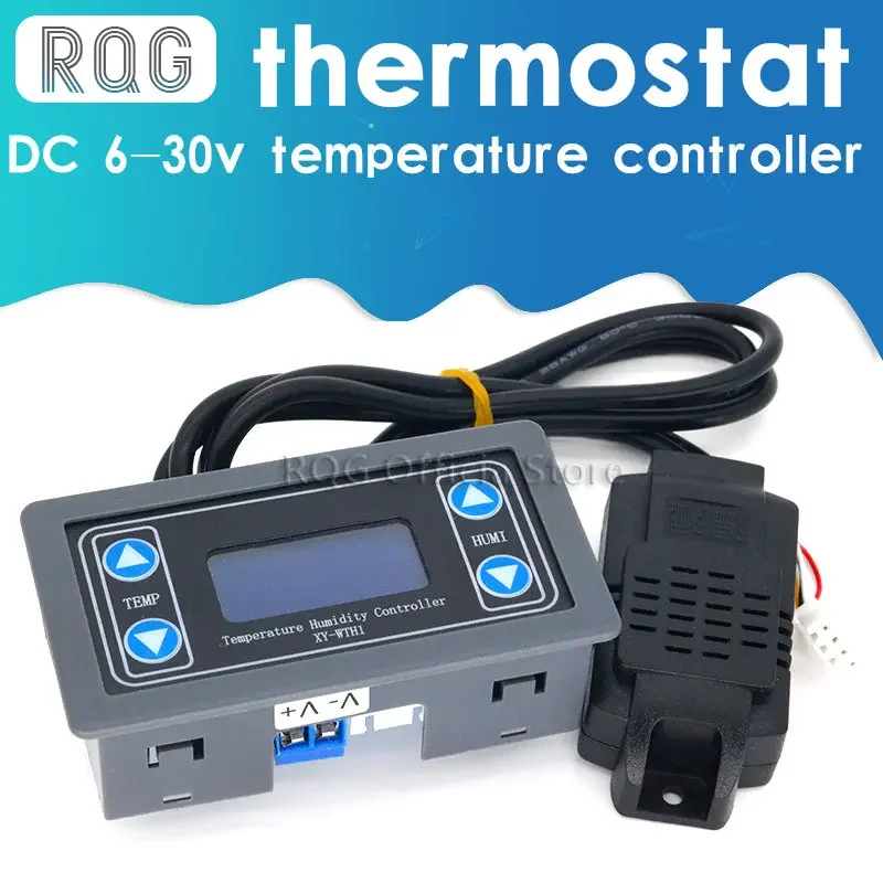 10A Thermostat Digital Temperature Humidity Controller DC 6V-30V Thermal Regulator Thermocouple LCD Display SHT20 Sensor meter