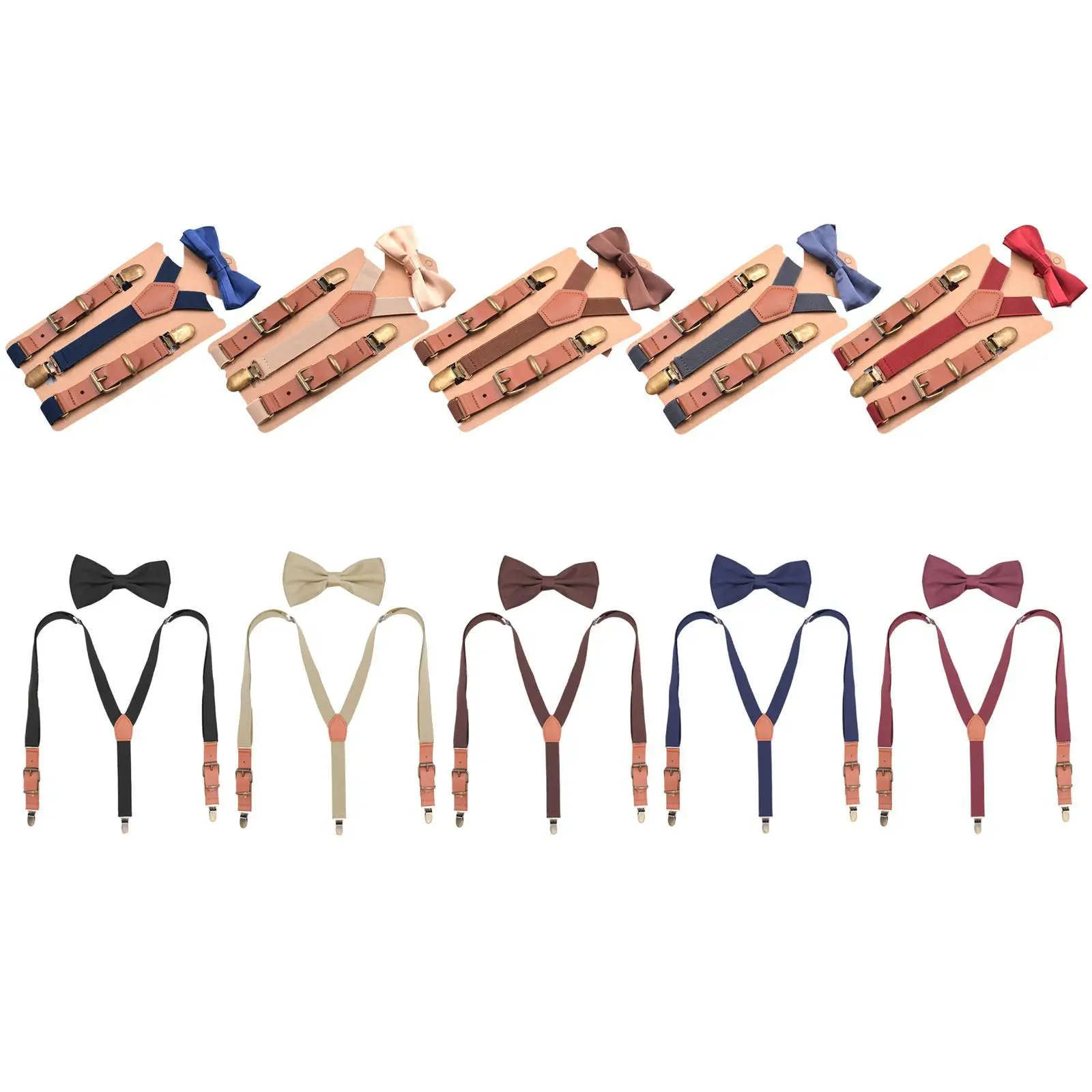 children-suspenders-with-bow-tie-adjustable-elastic-webbing-clips-for-pants-heavy-duty-kids-party-costume-accessory-casual