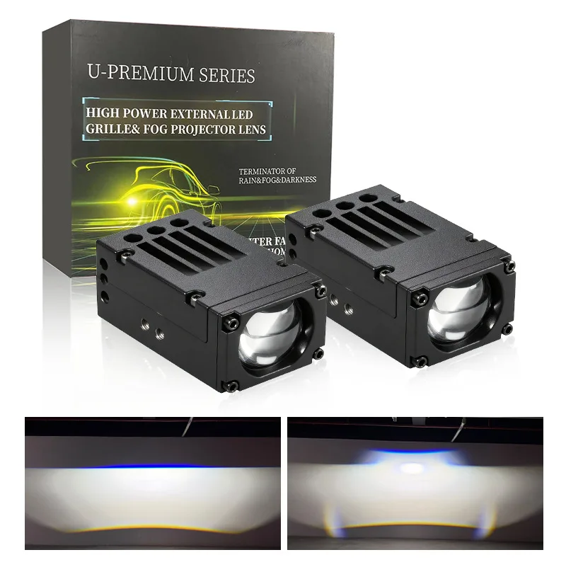 

120W Solenoid Laser Projector LED Grille Lights Motorcycle Cut Line Spotlights High Low Beam Car Retrofit Super Bright Lamps