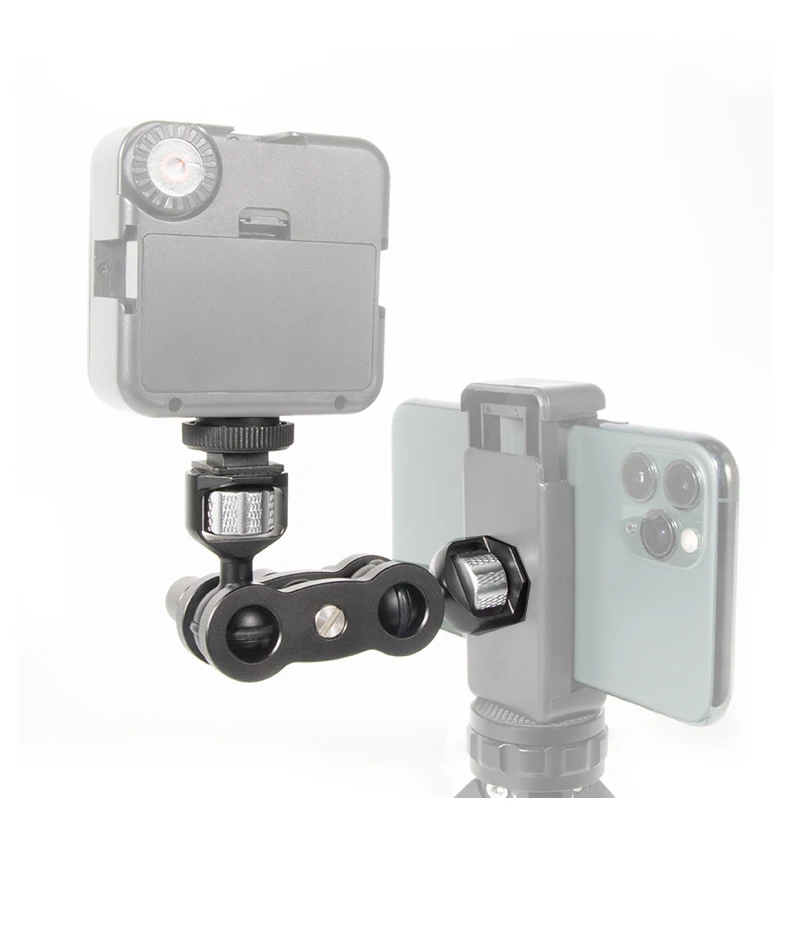 Universeller magischer Arm 360 ° Drehung Doppel kugelkopf 1/4 "Schraube magischer Arm für DSLR-Kamera käfig LED-Licht mikrofon Monitor halterung