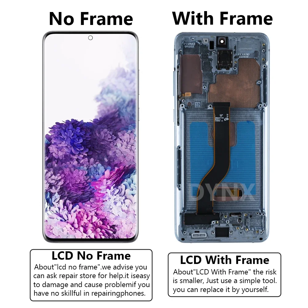 OLED Quality LCD For Samsung S20+ LCD Display For Samsung S20 plus SM-G980F/DS G981B/DS LCD Touch Screen Digitizer Repair Parts