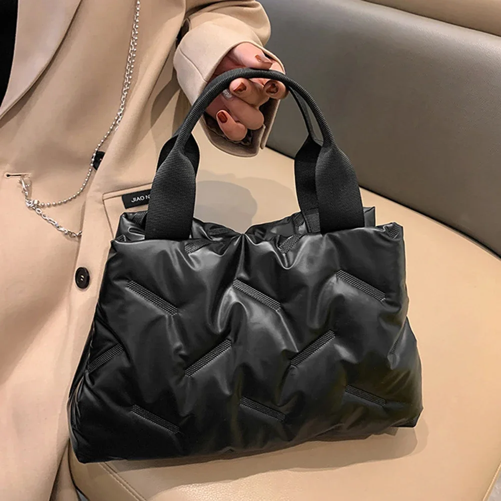 Fashion Women Quilted Hobo Bag Quilted Space Padded Handbag Shoulder Bag Winter Female Pillow Large Capacity Tote Crossbody Bag