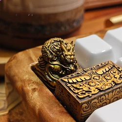 Dragon Theme Artisan Cap Resin 1.25U 2U 2.5U 6.25U Custom Chinese Retro Style Point Key Cap for Mechanical Keyboard Accessories