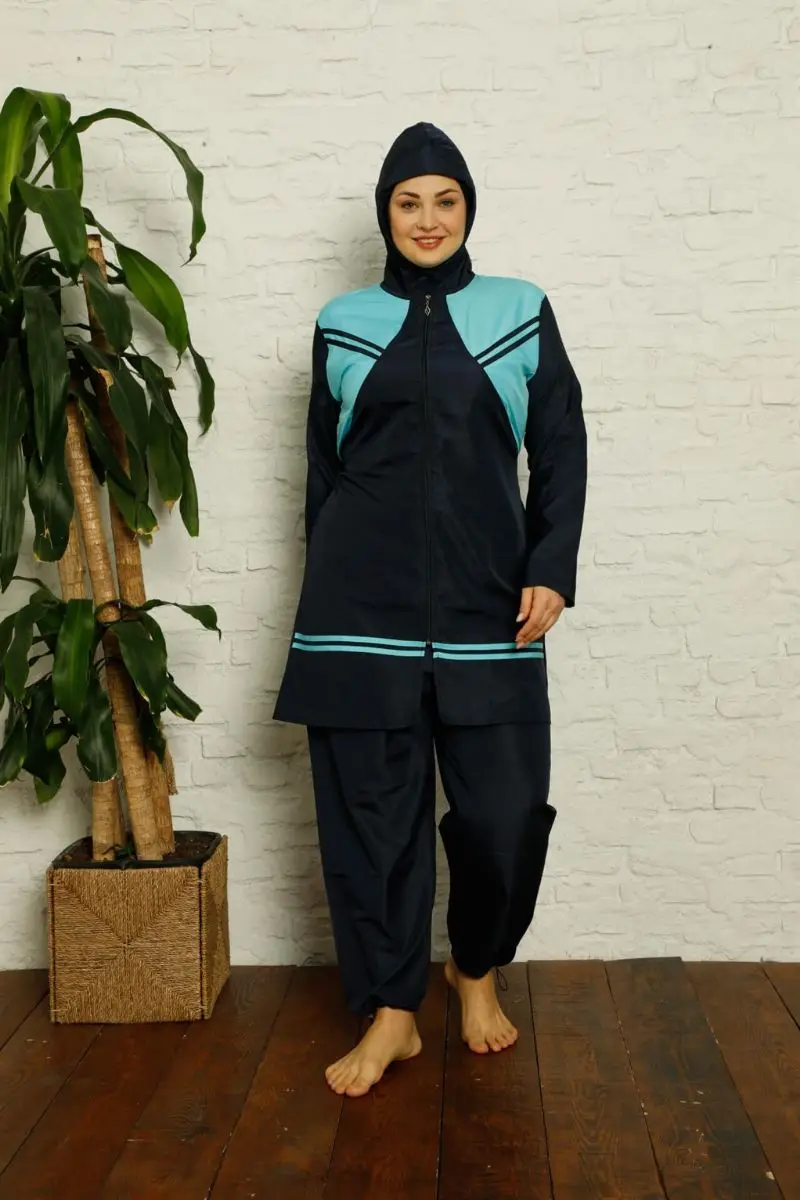 Fashion line full hijab plus size swimwear 32005