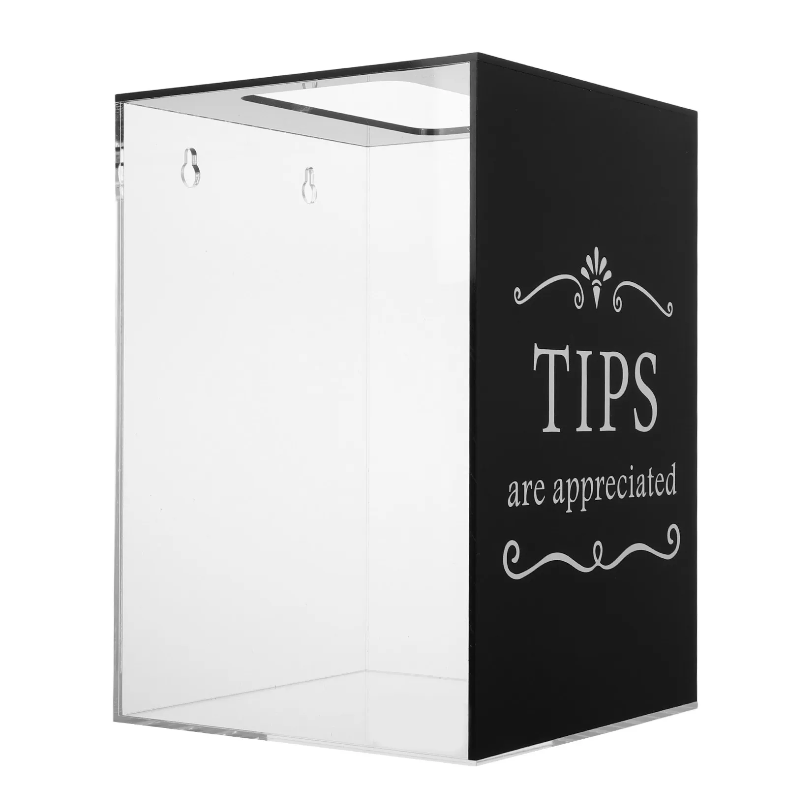 Stylish Acrylic Tip Box Transparent Heavy Duty Money Container with Lock Slot for Restaurants Bars Donation Boxes Suggestion