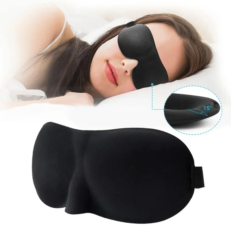 Eye Mask for Sleeping 3D Contoured Cup Blindfold Concave Molded Night Sleep Face Masks Block Out Light with Women Men Eyepatch gallery 5