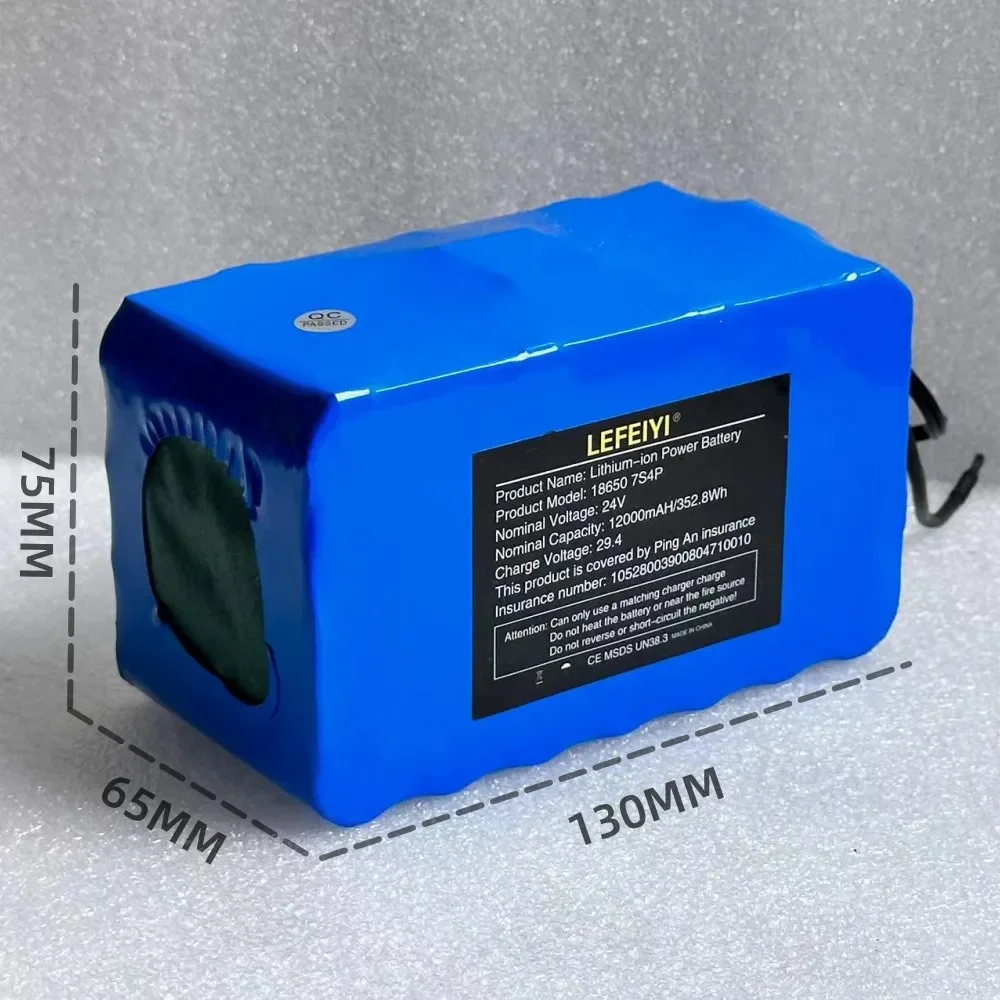 24V 7S4P 18650 20Ah Rechargeable Lithium Ion Battery Pack 29.4V for Batteries-29.4V Charger