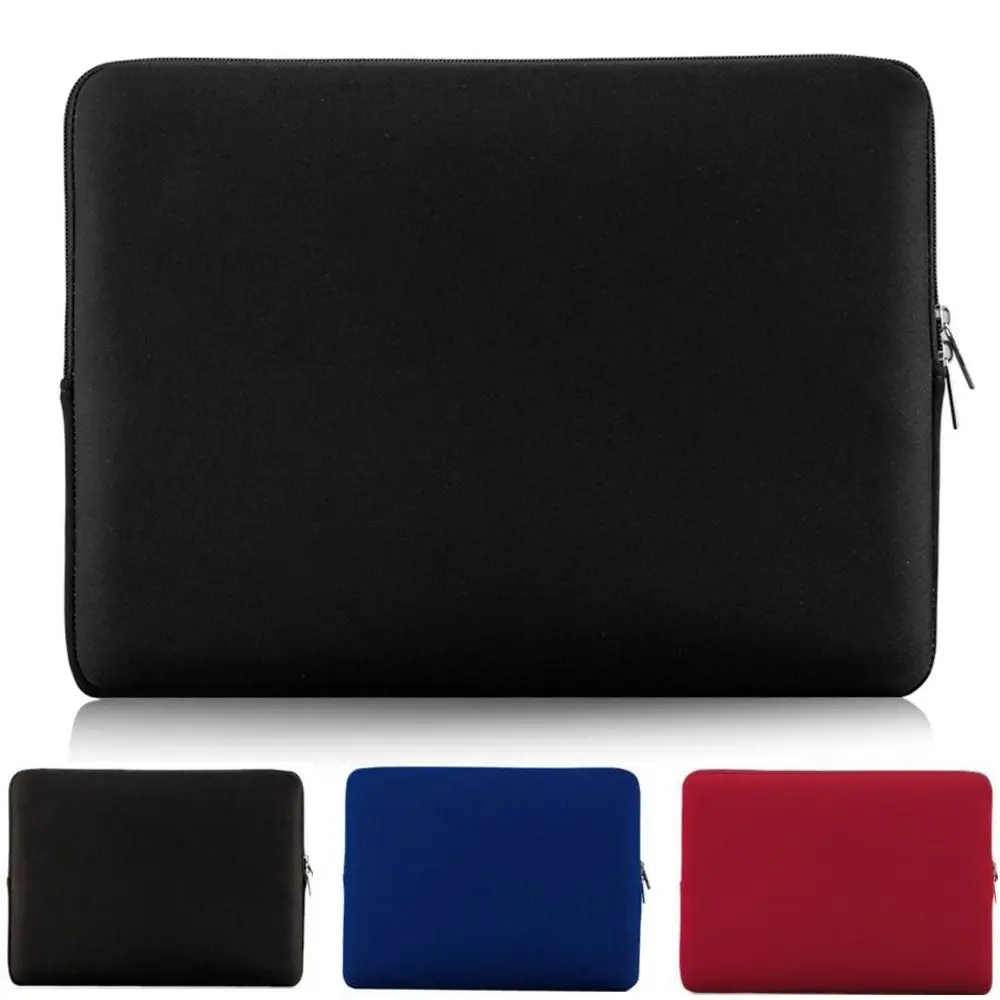 

Портативный чехол для ноутбука 13 дюймов, мягкая сумка на молнии с подкладкой, сумка для компьютера, черный/темно-синий/красный защитный чехол для офиса, работы, путешествий