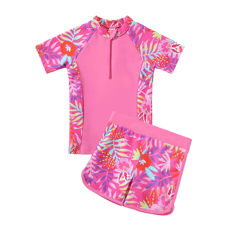 High Quality Girls Children Swimsuit 2-piece Set Kids Swimwear Sun Protection Quick Dry Swim Suit