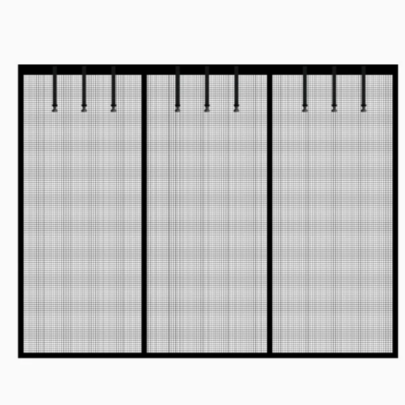 Black, Magnetic Garage Door Screen Mosquito Net, Custom Size Summer Anti Insect Mesh Automatic Closing Door Curtain, Balcony, Ga