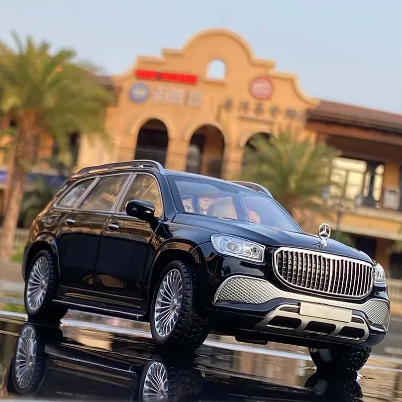 1:24 Mercedes-Benz Maybach GLS600 Modello di auto in lega Fonde sotto pressione Veicoli giocattolo in metallo Modello di auto Simulazione Suono Luce Regalo per bambini A101