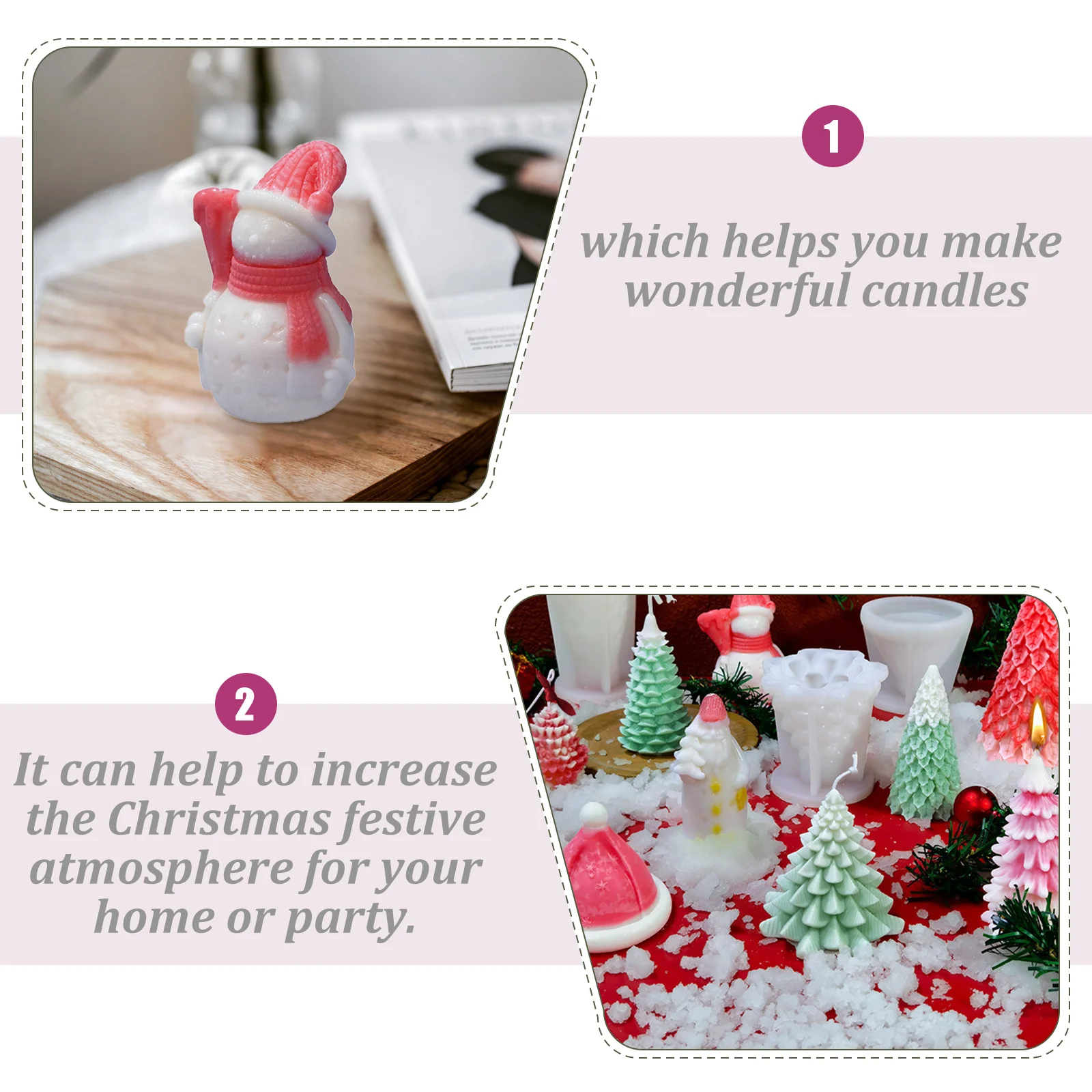 

DIY Scented Making Mold Creative Snowman Design Portable Lightweight Increase Christmas Atmosphere Home Party Decoration