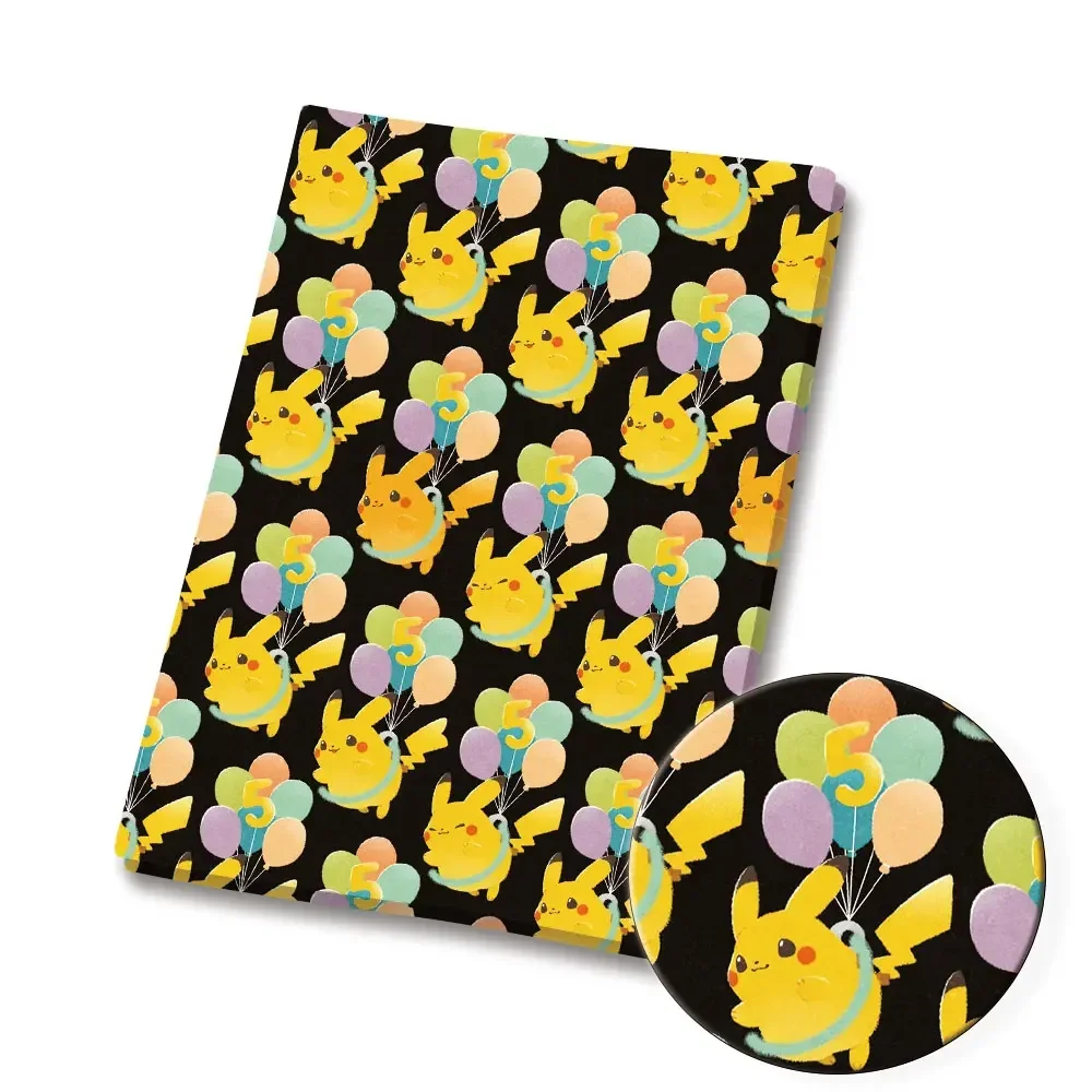 Pokemon kartun kain 140*50cm buatan tangan jahit tambal sulam Quilting gaun bayi lembaran rumah dicetak kain jahit anak-anak