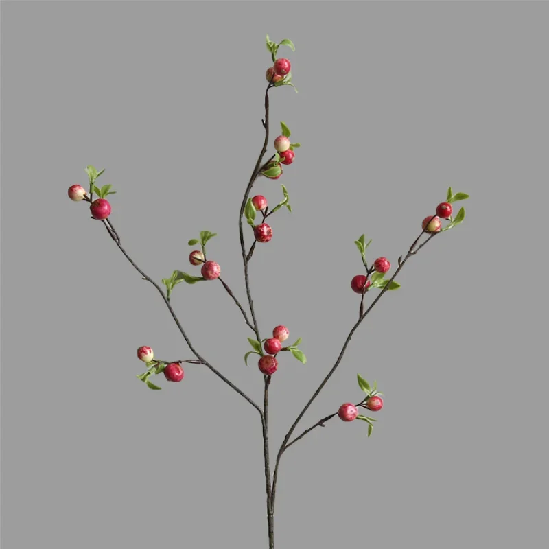72cm Artificial Single Branch Mini Apple Wedding Flower Light Luxury Home Hotel Restaurant Decoration Flower Arrangement