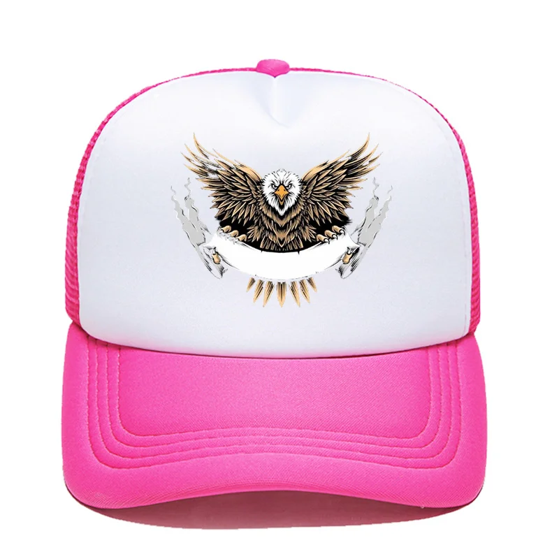

eagle cartoon print diy Baseball hats Trucker Caps for Men Women Wholesale Custom Logo advertise hats Adjustable Mesh Hats