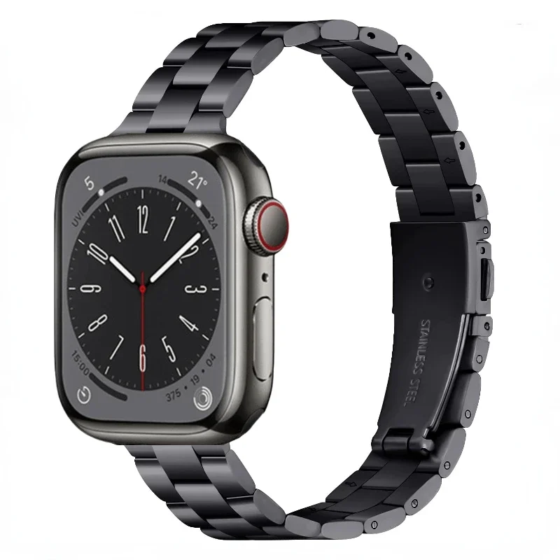 حزام معدني نحيف لساعة أبل 10 42 ملم 46 ملم 9 8 7 41 ملم 45 ملم سوار من الفولاذ المقاوم للصدأ iWatch Ultra 49 ملم 6 5 4 SE 44 ملم 40 ملم