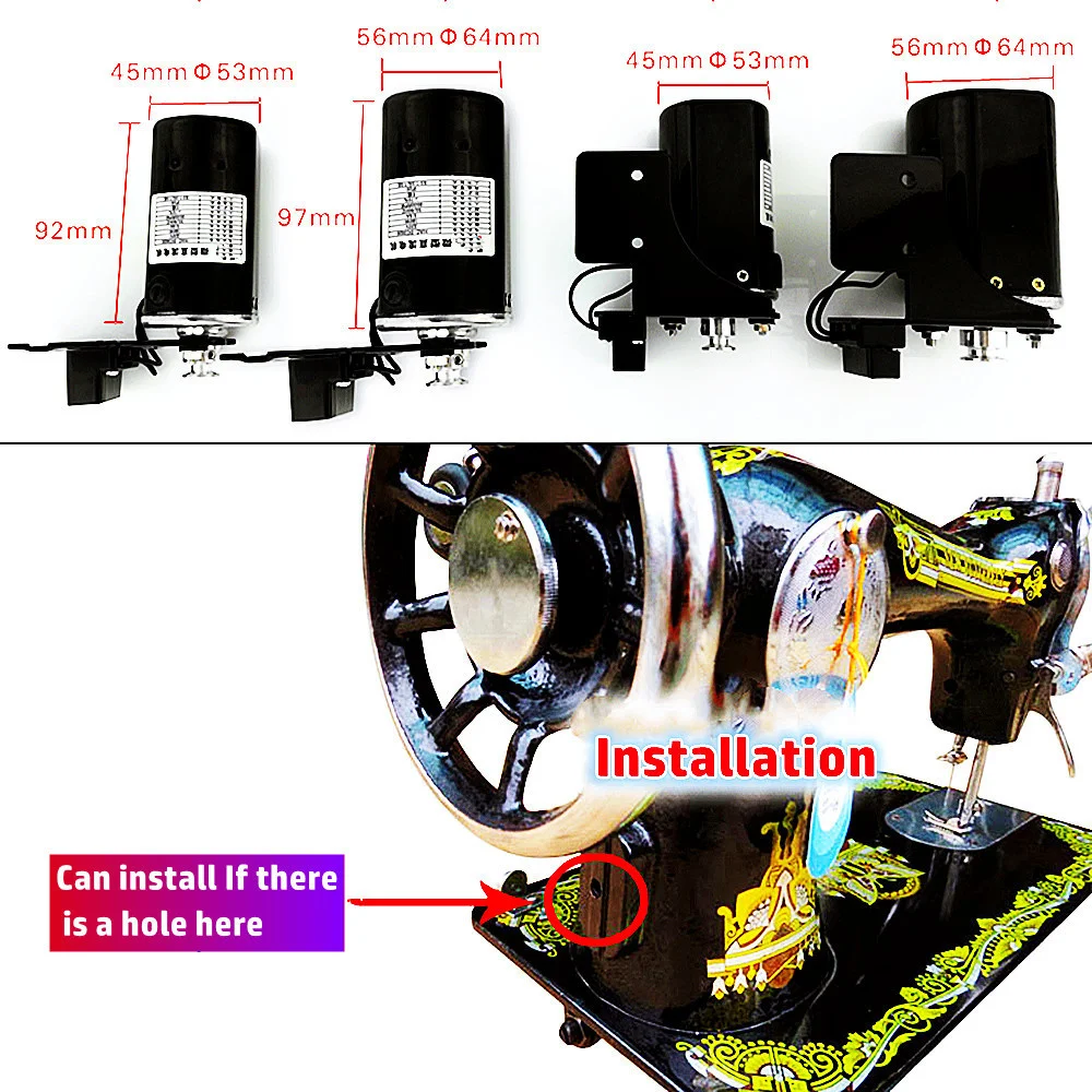 180W/250W Old Style Sewing Machine Modification Motor All Copper Wire Permament Magnet Selvedge Hemming Machine Motor Pedal Sets