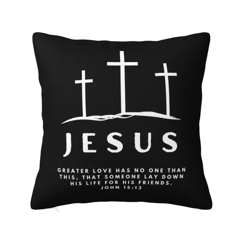 Christian Jesus Cavalry Cross Throw Pillow Case Decor Home Nordic Cushions Cover For Sofa Car Seat Square Polyester Pillowcase