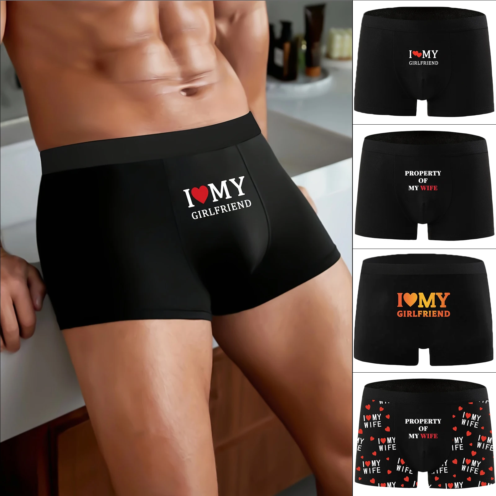 

Men Sexy U Convex Fashion Tight Traceless Underwear Men Knickers Playful Letter Print Low Waist Panties Breathable Boxer Briefs