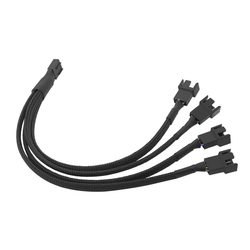 PWM-Divisor de ventilador de 4 pines, Cable adaptador de 1 a 1, 2, 3, 4, para enfriador de CPU de ordenador, Cable de extensión de ventilador de chasis de PC