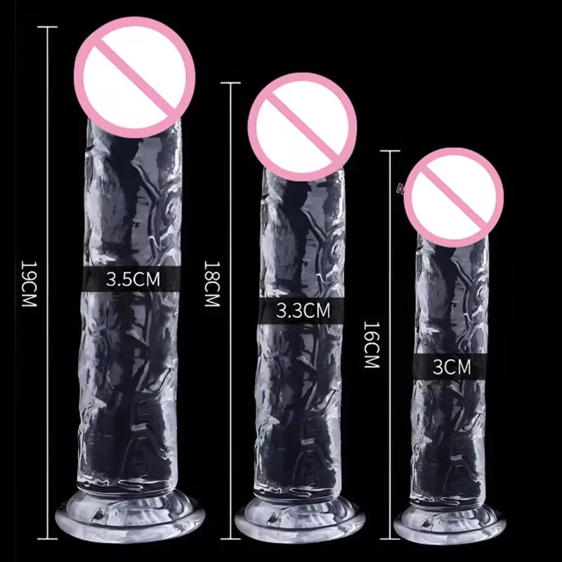 Transparent Soft Jelly Dildo Realistic Fake Dick Penis Suction Cup Dildo Realistic Sex Toys For Lesbian Women Female Masturbator