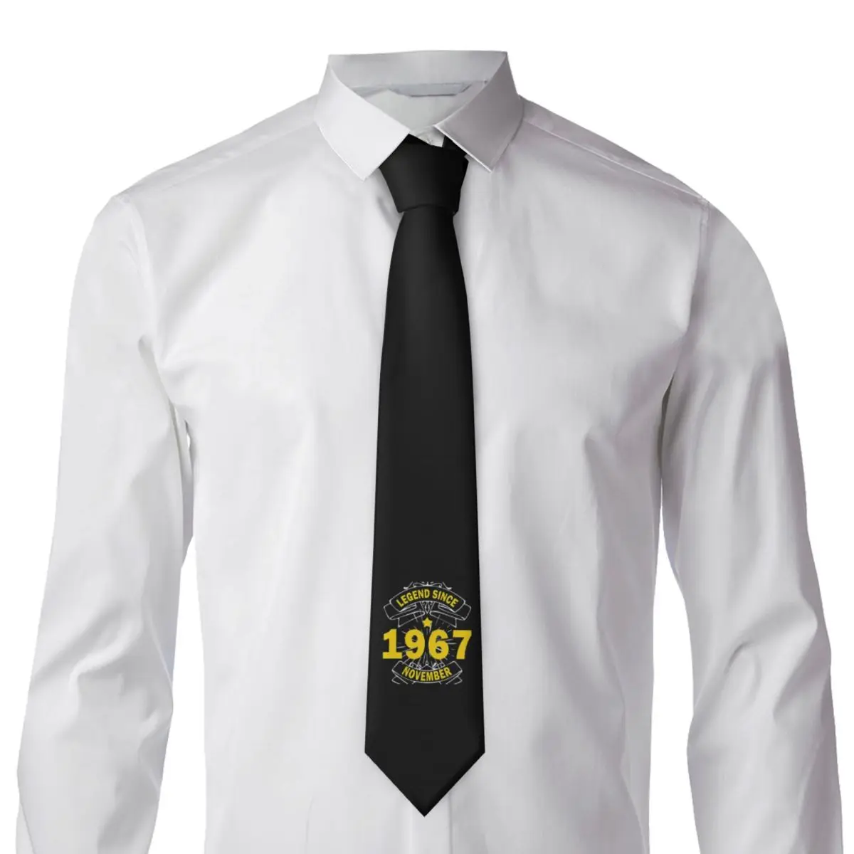 Lenda desde 1967 novembro aniversário celebrante gravata para homens seda poliéster fino pescoço gravatas festa negócios gravata clássico gravatas