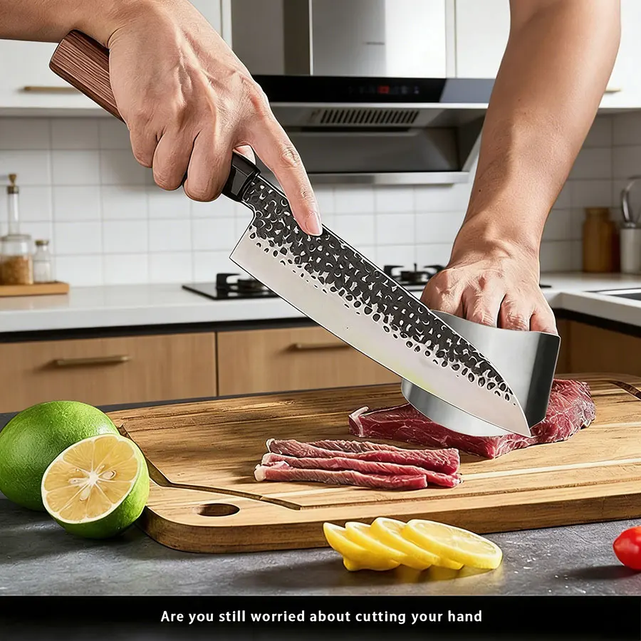 

Защита для рук из нержавеющей стали для нарезки овощей, регулируемый защитный кожух для пальцев при работе с мясом, фруктами и приготовлении пищи