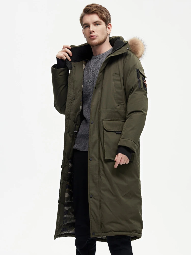 Extra Grosso Ao Ar Livre Parkas Jaqueta Das Mulheres Dos Homens De Longa Carga Ganso Para Baixo Casaco 800 Fluffy Outwear Oversized Casacos 2023 Novo