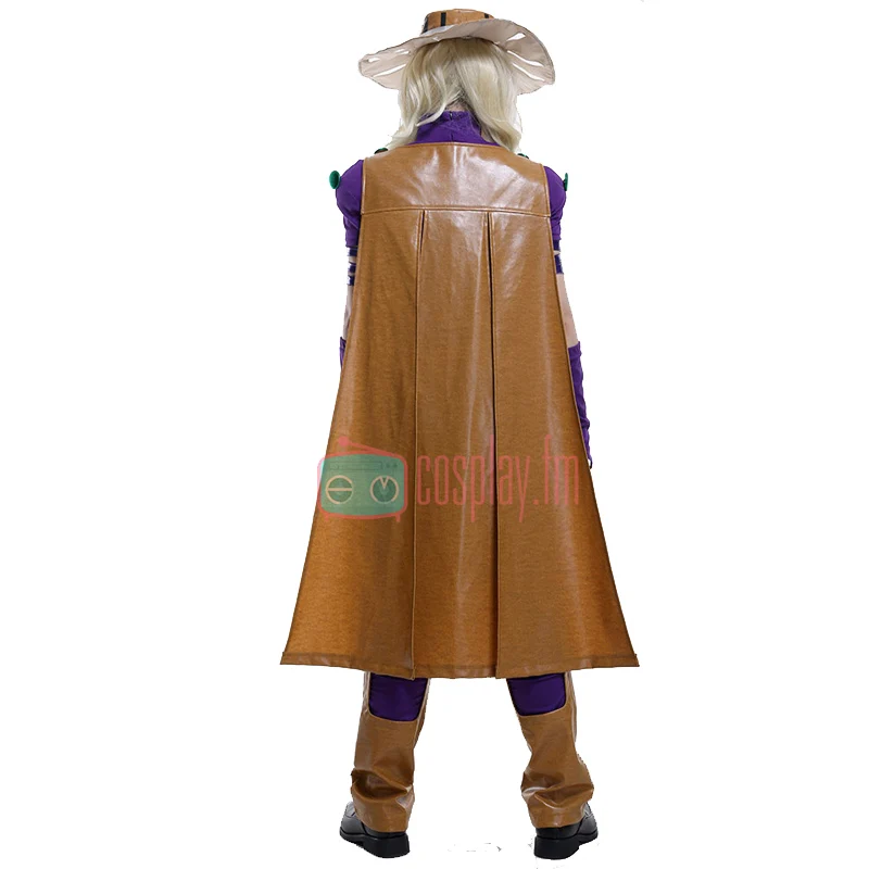 Steel Ball Run Gyro Zeppeli Cosplay JoJo‘s Bizarre Adventure Cosplay Costume Unisex Leather Cloak Cape Uniform Halloween Clothes