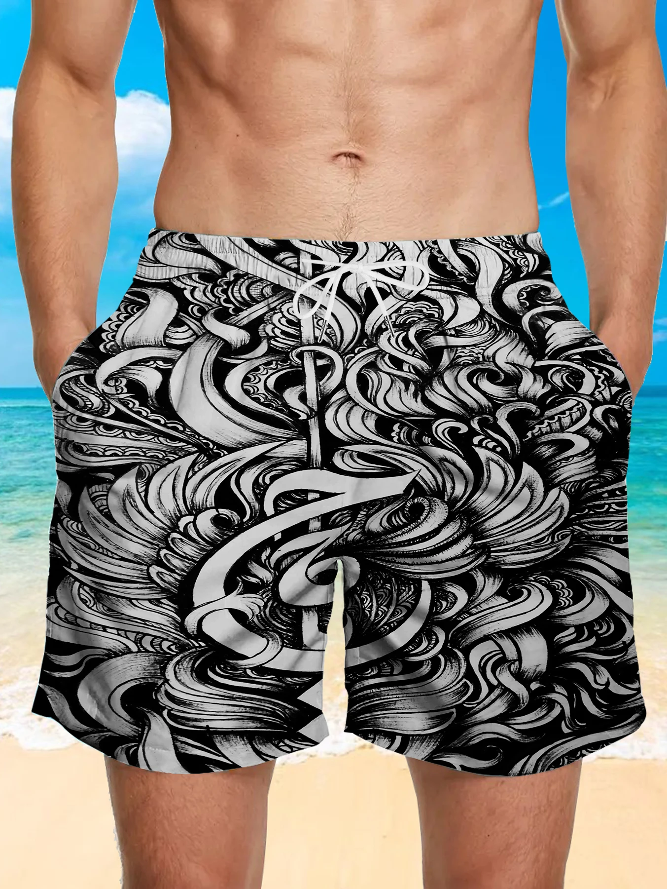 

Men's Street Style Print Shorts Casual Summer Shorts for Festival Party Beach Outing