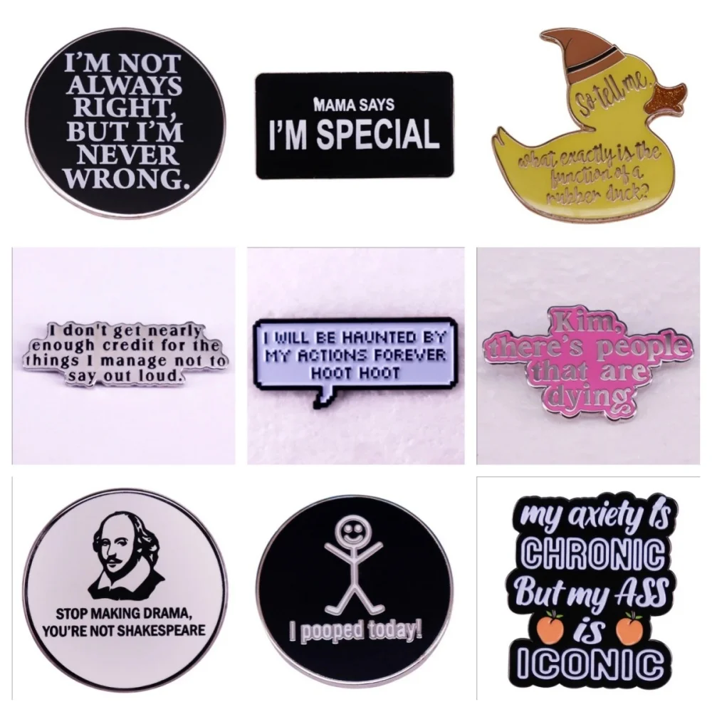 Funny Quotes Enamel Pin I pooped today Brooch Lapel Pins Badge on Backpack Clothing Accessories Phrase Jewelry Friends Gifts