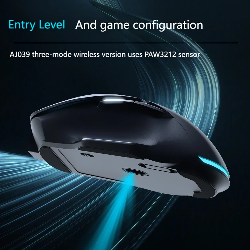 AJAZZ AJ039pro ماوس ألعاب لاسلكي RGB تصميم مريح اتصال ثلاثي الوضع PAW3212 مستشعر لألعاب الكمبيوتر